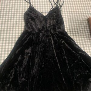 Forever 21 Black Velvet Mini Dress